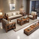 Contemporary Wooden Sofa Set
